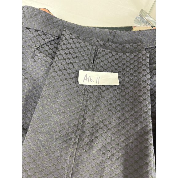 Ted Baker London Pants US 10 Black Green Daseat Waffle Cropped Notched Stretch - Picture 11 of 12